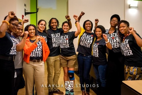 4-1-15 event group wearing blm tshirts
