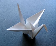 white paper crane