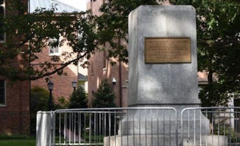 The base of Silent Sam stands at UNC-Chapel Hill.